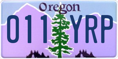 OR license plate 011YRP