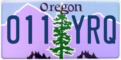 OR license plate 011YRQ