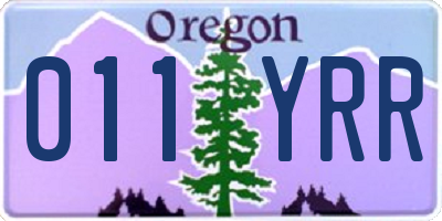 OR license plate 011YRR