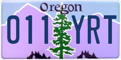 OR license plate 011YRT