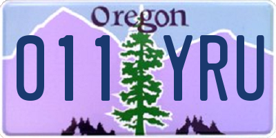OR license plate 011YRU