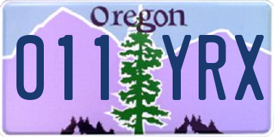 OR license plate 011YRX
