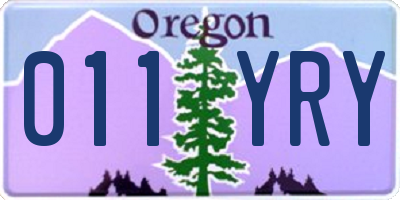 OR license plate 011YRY