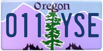OR license plate 011YSE