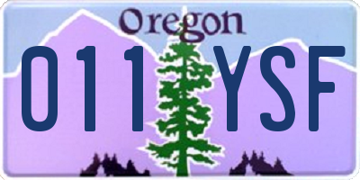 OR license plate 011YSF