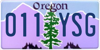 OR license plate 011YSG