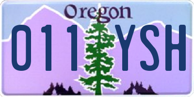OR license plate 011YSH