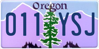 OR license plate 011YSJ