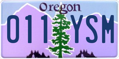 OR license plate 011YSM