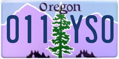 OR license plate 011YSO