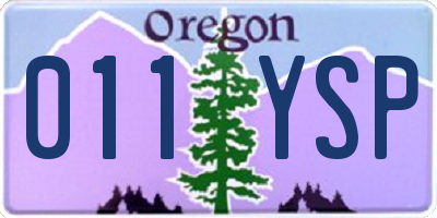 OR license plate 011YSP