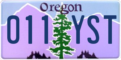 OR license plate 011YST
