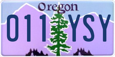 OR license plate 011YSY