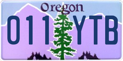 OR license plate 011YTB