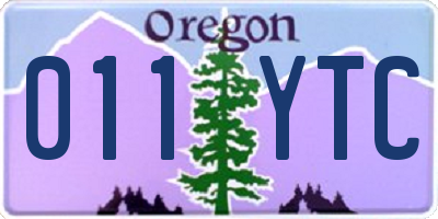 OR license plate 011YTC