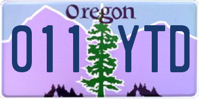 OR license plate 011YTD