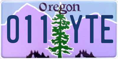 OR license plate 011YTE