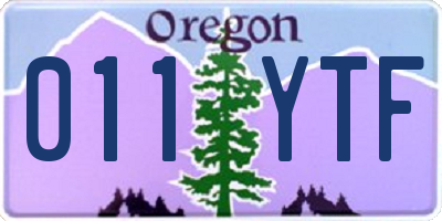 OR license plate 011YTF