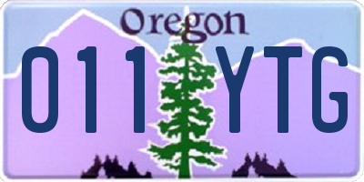 OR license plate 011YTG