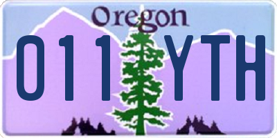 OR license plate 011YTH