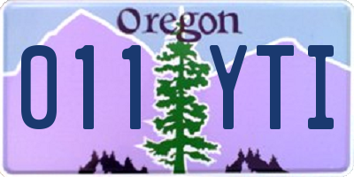 OR license plate 011YTI