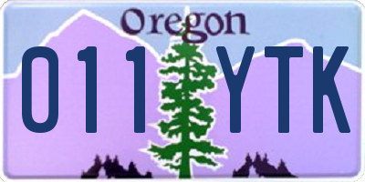OR license plate 011YTK