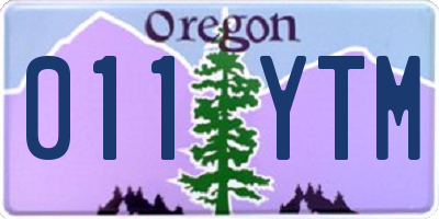 OR license plate 011YTM