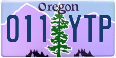 OR license plate 011YTP