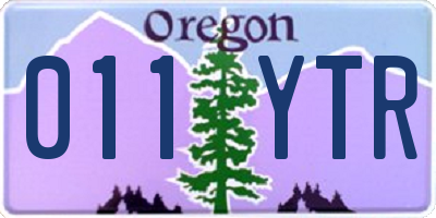 OR license plate 011YTR