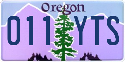 OR license plate 011YTS
