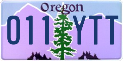 OR license plate 011YTT