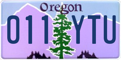 OR license plate 011YTU