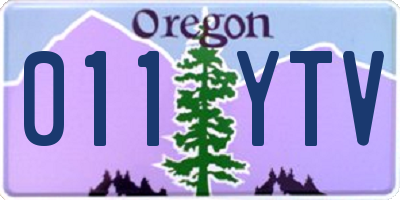 OR license plate 011YTV