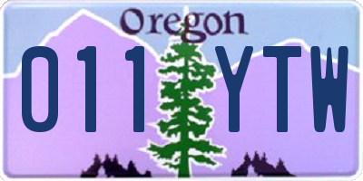 OR license plate 011YTW