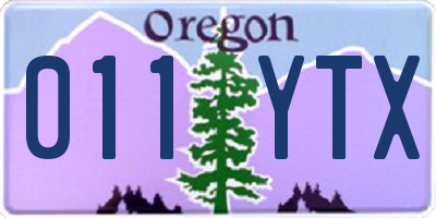 OR license plate 011YTX