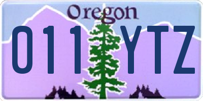 OR license plate 011YTZ