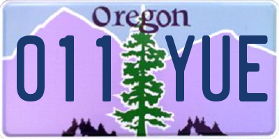 OR license plate 011YUE