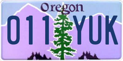 OR license plate 011YUK