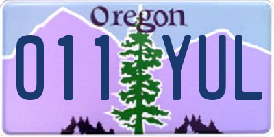 OR license plate 011YUL