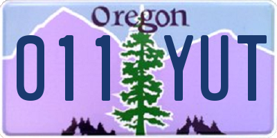 OR license plate 011YUT