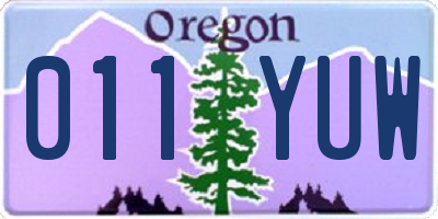 OR license plate 011YUW