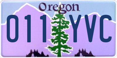 OR license plate 011YVC
