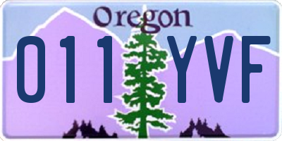 OR license plate 011YVF