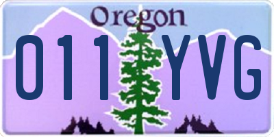 OR license plate 011YVG