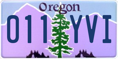 OR license plate 011YVI
