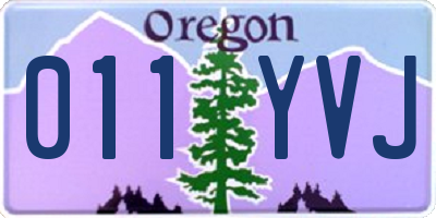 OR license plate 011YVJ