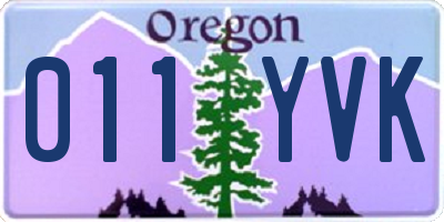 OR license plate 011YVK