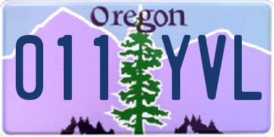 OR license plate 011YVL
