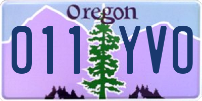 OR license plate 011YVO