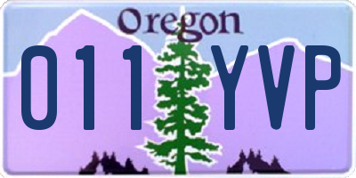 OR license plate 011YVP